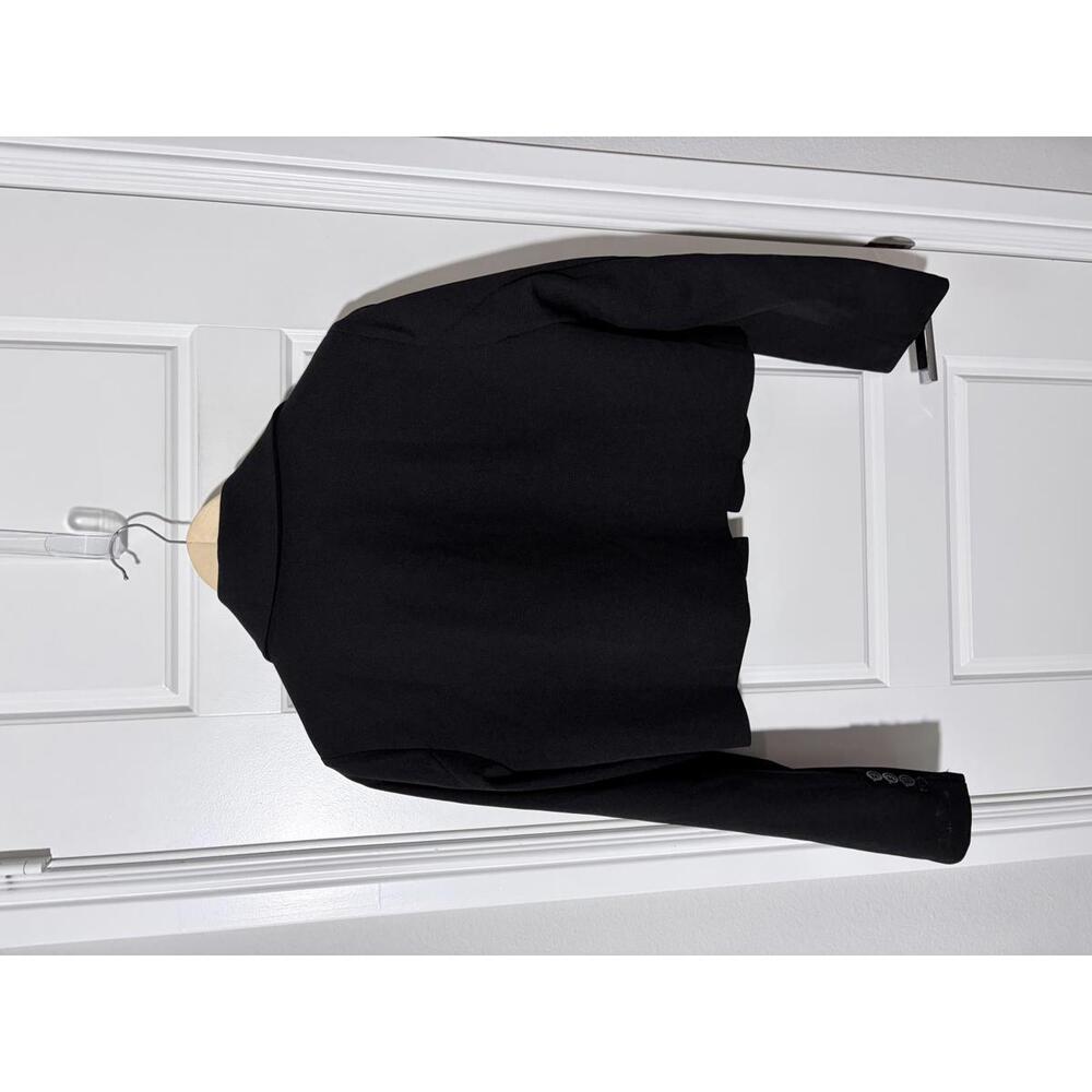 EXLURA Women’s Dress Open Front Cropped Blazer Jacket Suit Size MD Black W114 - Picture 2 of 3